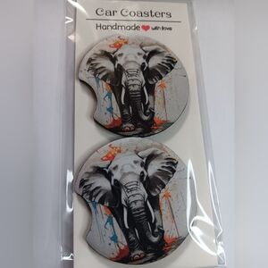 Elephant Car Coasters (2pc)
